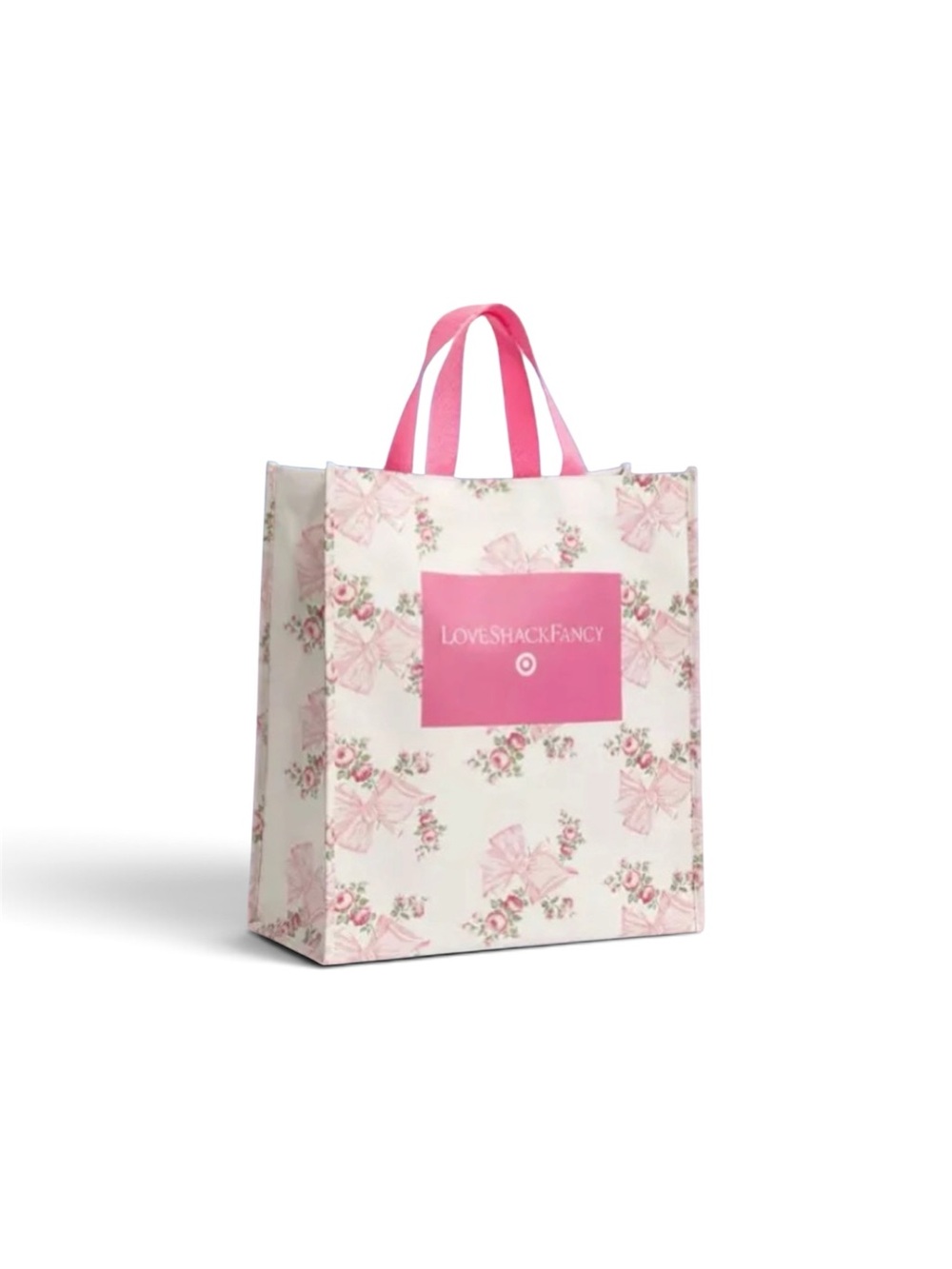 LoveShackFancy White and Pink Floral Reusable Tote